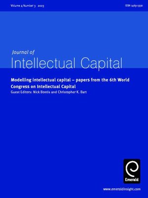 cover image of Journal of Intellectual Capital, Volume 4, Issue 3